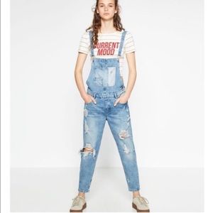 Zara Distressed Overalls
